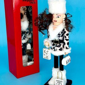 Nutcracker Ornament Sassy Shopping Diva 12" wooden nutcracker